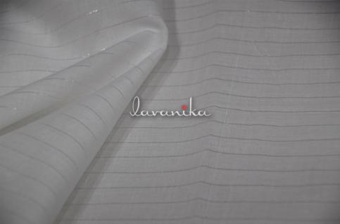 Dyeable Cotton Voile Fabric with Silver Shimmer lines Dno07SLRFD